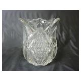 Vintage Clear Pressed Glass Vase ~ 5.25" Tall