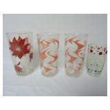 Lot of 4 Vintage Drinking Glasses