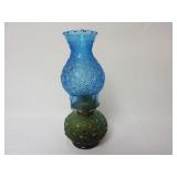 LE Smith Blue Daisy & Button 12" Oil Lamp