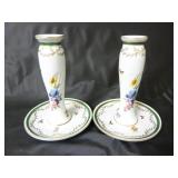 Paris Royal Peint a la Main Porcelain Candlesticks
