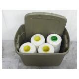 Tub Lot of (4) Giant Spools of Thread / String