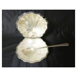 Silver Plate Clamshell Caviar / Butter Dish
