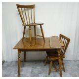 Ethan Allen Nutmeg Table w/ Leaf & Chairs
