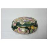 Covered Jewelry / Trinket Box ~ 7" Across