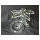 Hand Blown Art Glass Swirled Flower Vase