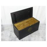 Hand Made Black & Gold Wood Trunk Hope Chest