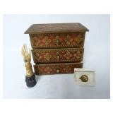 Wooden Jewelry Box, Ring Holder & Horse Pin