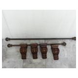 Set of 2 Metal Curtain Rods w/ Sconce Brackets