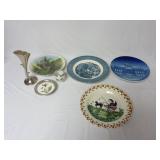 Vintage Plates, Silver Plate Bud Vase & More