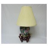 Asian Table Lamp w/ Shade ~ 25" Tall