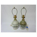 Pair of Stoneware Pottery Table Lamps
