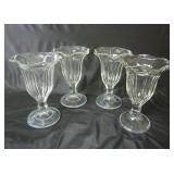 Set of 4 Glass Tulip Shaped Sundae Cups