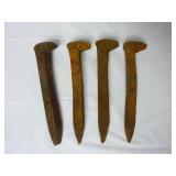 Lot of 4 Iron Railroad Spikes