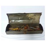 Metal Tool Box with Assorted Screwdrivers