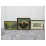 Lot of 3 Vintage Framed Art / Pictures