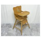 Wooden High Chair w/ Baby & Pixie Decal on Back