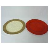 (2) Vintage Genuine Capiz Shell Serving Trays