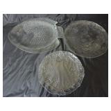 Lot of 3 Glass Platters ~ Fish, Grapes & PineCones