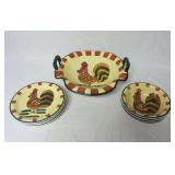 Lot of Style-Eyes Rooster Chicken Dishes