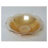 Vintage Iridescent Ruffled Glass 9.5" Bowl