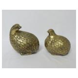 Set of 2 Vintage Brass Partridge / Quail Figures