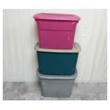 (3) Plastic Totes ~ Approx 18 Gallon Size