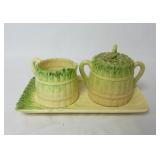 Vintage Marutomoware Asparagus Sugar Creamer Plate