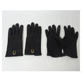 (2) Pair Vintage Black Driving Gloves
