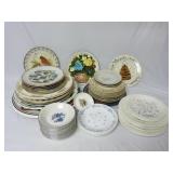Large Lot of Plates & Serving Trays