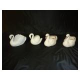 Lot of 4 Small Swan Planters