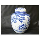 Blue & White PWF Japan Small Ginger Jar w/ Lid