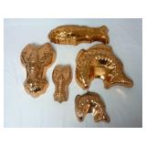 Lot of 5 Fish & Lobster Wall Hanging Molds