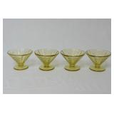 (4) Federal Glass Madrid Ice Cream Sherbet Cups