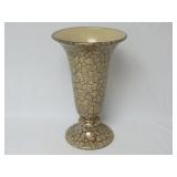 Brown Crackle Print Floor Vase / Urn ~ 14" Tall