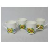 Set of 4 Corelle Sunsations Sunflower Mugs