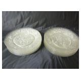 (12) Indiana Sandwich Glass Dogwood Plates