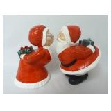 Vintage Kissing Mr & Mrs Santa Claus 8" Figurines