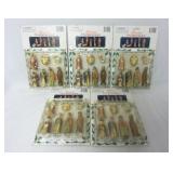 (5) Porcelain Nativity Sets ~ 3" Tall ~ New