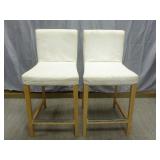 Pair of Fabric Covered Bar Stools