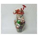 Large Glass Vase FULL of Christmas Tree Ornaments