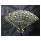 Vintage Daisy & Button Glass Fan Trinket Plate