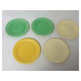 Lot of 5 Vintage Fiesta-Ware Fiesta Plates ~ 7-3/8