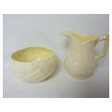 Vintage Belleek Co Ireland Sugar & Creamer