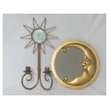 Sun Candleholder & 10" Moon Mirror
