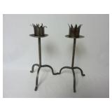 Pair of Handmade Metal Taper Candle Holders