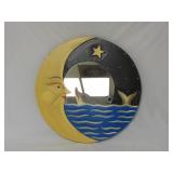 Moon & Sea Mirrored Wall Plaque ~ 16" Across