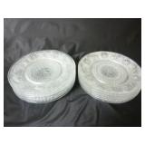 (12) Sandwich Glass 8.25" Clear Plates