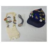 25+ Pin Backs, Hat, Small Bag & NEW Bolo Tie