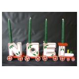 Vintage Wooden Noel Candle Train Set