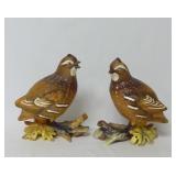 Pair of Vintage Norcrest Quail Figurines ~ 6" Tall